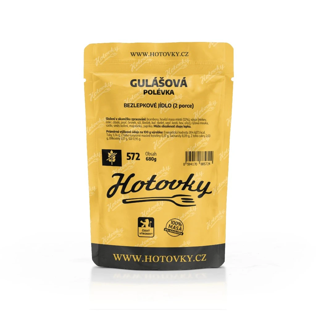 Hotovky - 572 Bezlepkové Gulášová polévka (2 porce) /SLEVA!/