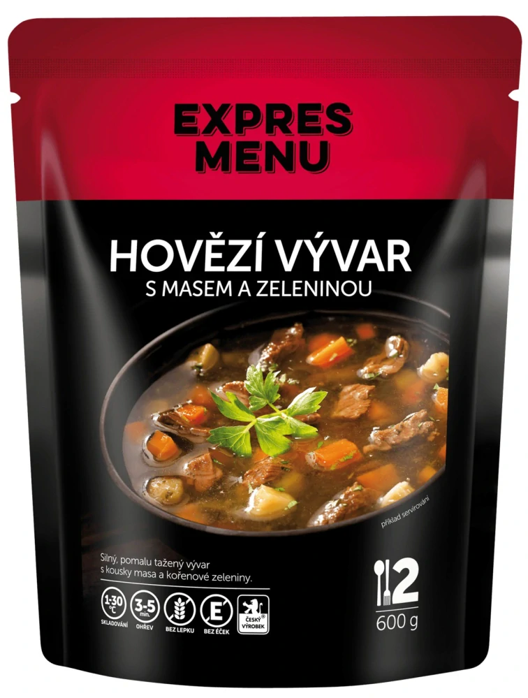 EXPRES MENU Hovězí vývar s masem a zeleninou 2 porce